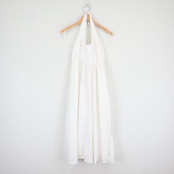 halter neck feather sequin detail woven maxi dress Mew Mews Tasso Halterneck Flower Sequin Maxi Dress In Beige main image 0